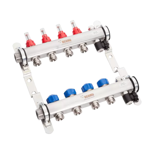 REHAU Stainless steel manifold HKV-D4 AG - 4 loops - 13801401102