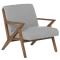 Armchair MAURO - walnut - grey