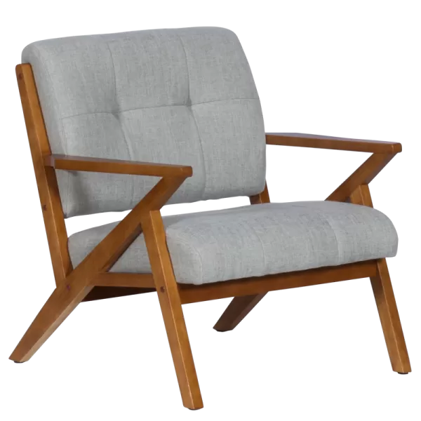 Armchair LUCAS - walnut - grey
