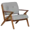 Armchair LUCAS - walnut - grey