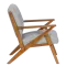 Armchair LUCAS - walnut - grey