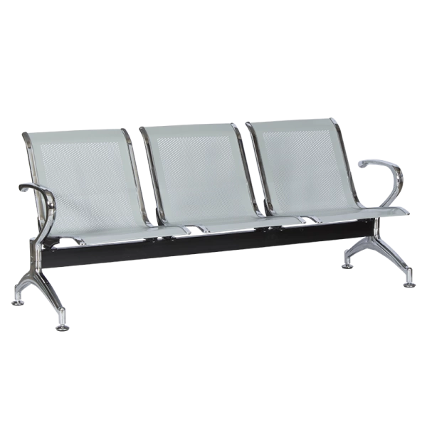 Metal bench 3-seater Carmen CR-1030 - silver