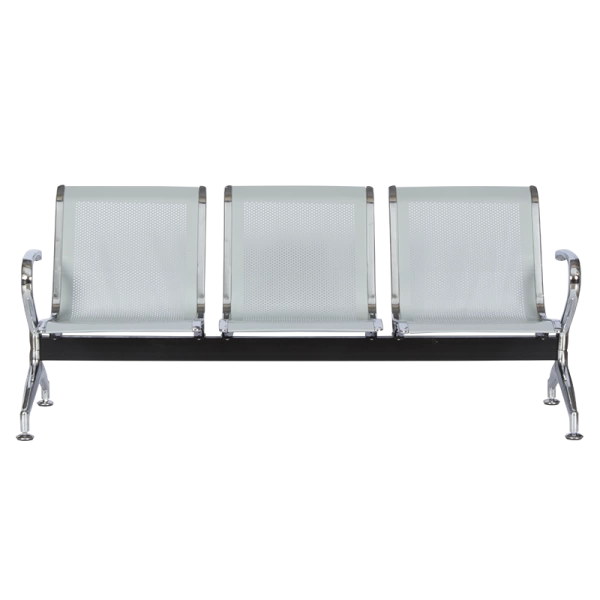 Metal bench 3-seater Carmen CR-1030 - silver