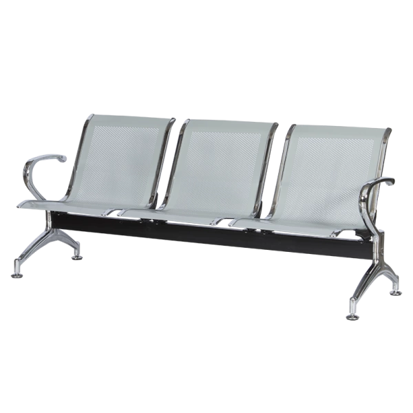 Metal bench 3-seater Carmen CR-1030 - silver