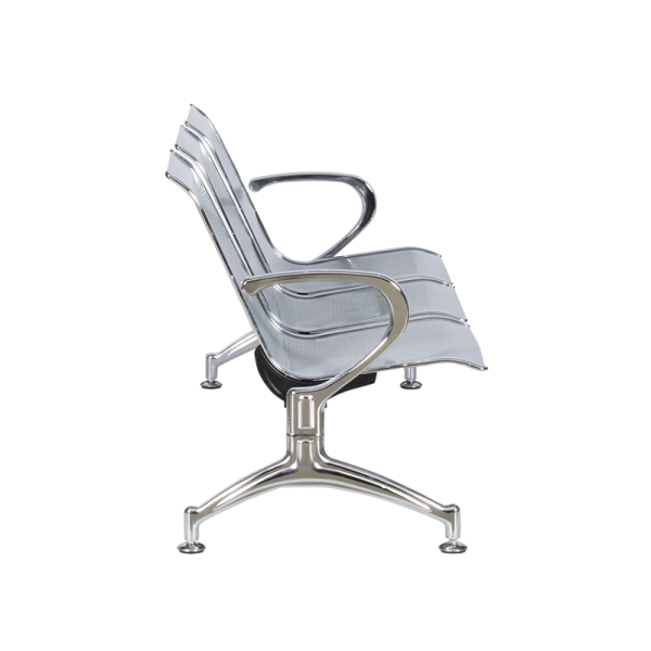 Metal bench 3-seater Carmen CR-1030 - silver