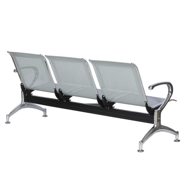 Metal bench 3-seater Carmen CR-1030 - silver