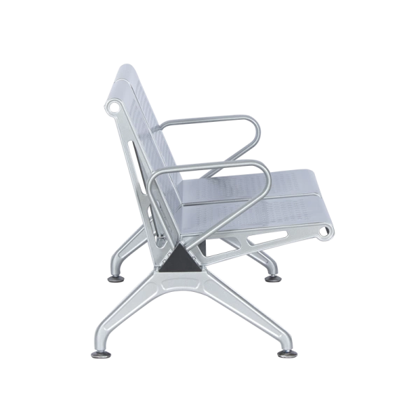 Metal bench 2-seater - CR-1031 - silver