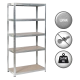 Metal rack Carmen CR-1010 - 150x75x30 cm, up to 100 kg per shelf - zinc