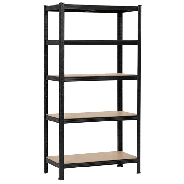Метален стелаж Carmen CR-1016 - 180х90х45 см, до 250 кг на рафт - черен