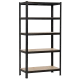Метален стелаж Carmen CR-1016 - 180х90х45 см, до 250 кг на рафт - черен