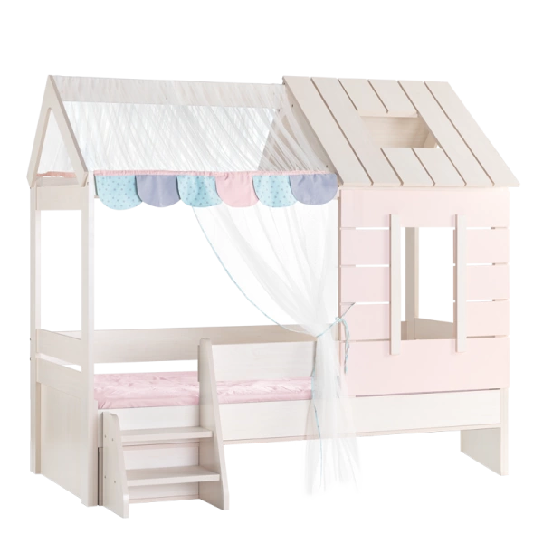 Детско легло къща Монтесори PINK HOUSE - 90 х 200 - розово
