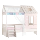 Kids bed montessori PINK HOUSE 90 x 200 - pink
