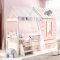Детско легло къща Монтесори PINK HOUSE - 90 х 200 - розово