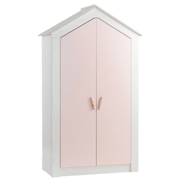 2 door childern wardrobe PINK HOUSE - pink