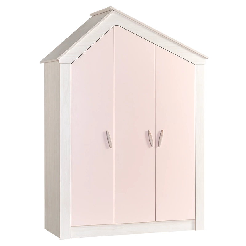 Трикрилен детски гардероб PINK HOUSE