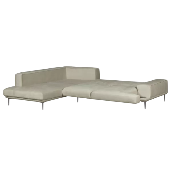Corner sofa LIVIO with sleep function - light grey 70