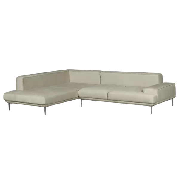 Corner sofa LIVIO with sleep function - light grey 70