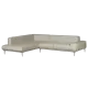 Corner sofa LIVIO with sleep function - light grey 70