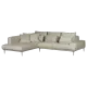 Corner sofa LIVIO with sleep function - light grey 70