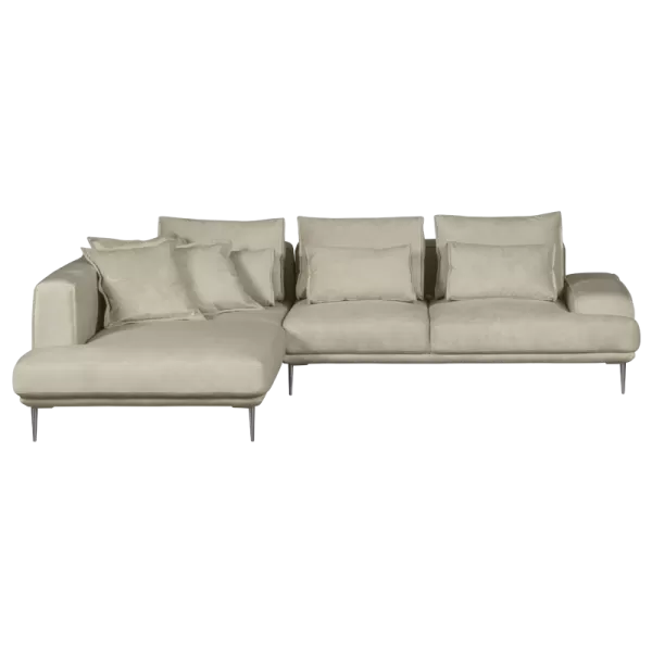 Corner sofa LIVIO with sleep function - light grey 70