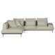 Corner sofa LIVIO with sleep function - light grey 70