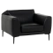 Leather sofa 1-seater RONDE LUX -1 - black