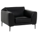Leather sofa 1-seater RONDE LUX -1 - black