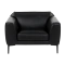 Leather sofa 1-seater RONDE LUX -1 - black