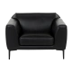 Leather sofa 1-seater RONDE LUX -1 - black