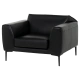 Leather sofa 1-seater RONDE LUX -1 - black