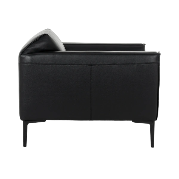 Leather sofa 1-seater RONDE LUX -1 - black