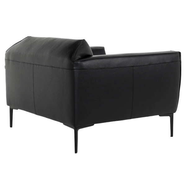 Leather sofa 1-seater RONDE LUX -1 - black