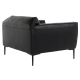 Leather sofa 1-seater RONDE LUX -1 - black