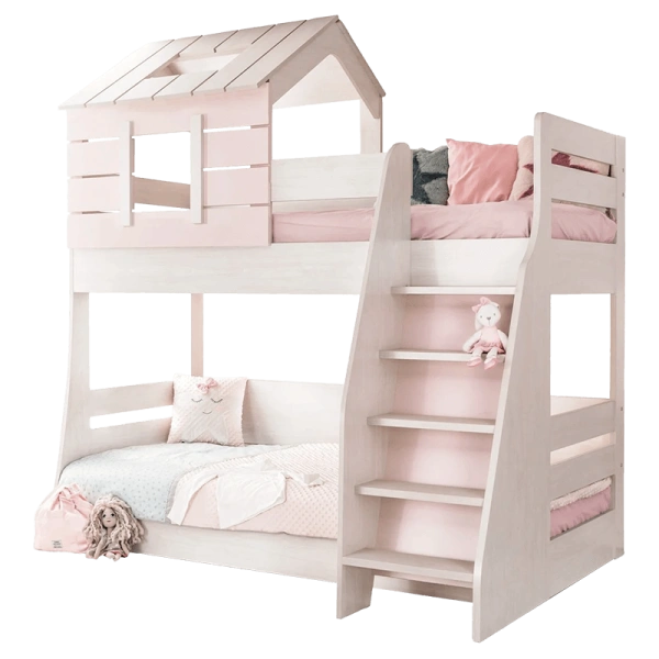 Kids bunk bed PINK HOUSE - right