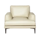 Leather sofa 1-seater GRASTEN LUX - cream