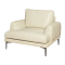 Leather sofa 1-seater GRASTEN LUX - cream