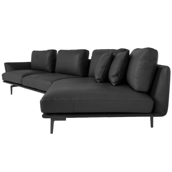ДИВАН EСТ КОЖА GRAM LUX- CORNER ЧЕРЕН
