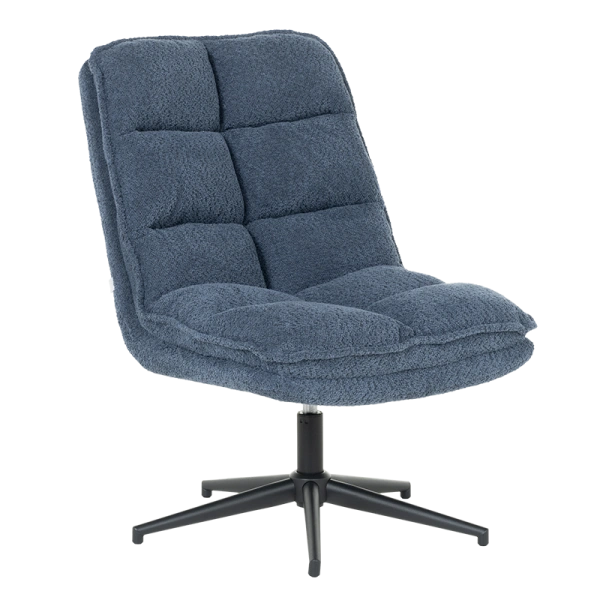 Armchair with stool JANET - blue