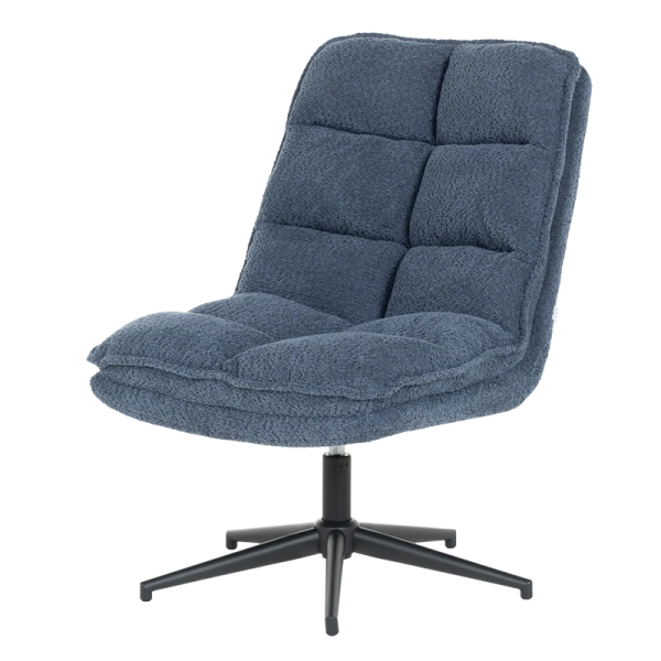Armchair with stool JANET - blue