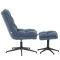 Armchair with stool JANET - blue