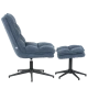 Armchair with stool JANET - blue