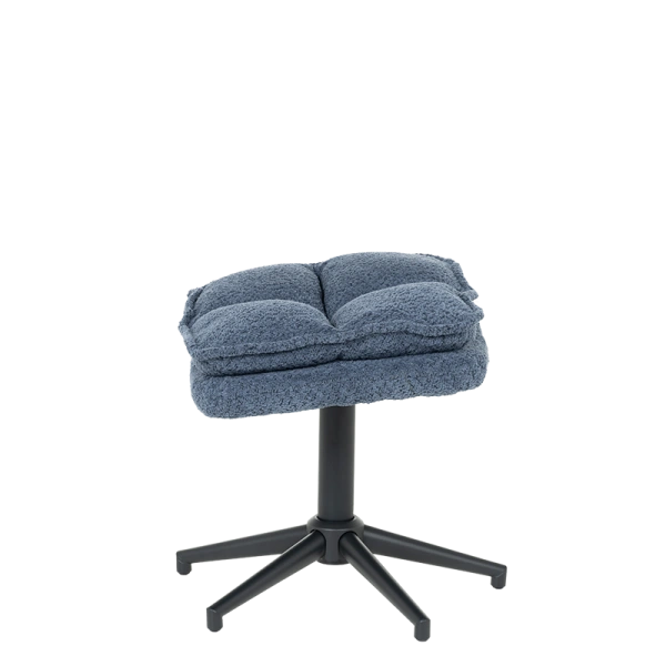 Armchair with stool JANET - blue
