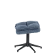 Armchair with stool JANET - blue