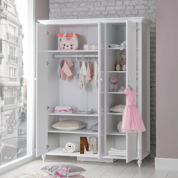 3 doors kids wardrobe NIL - white