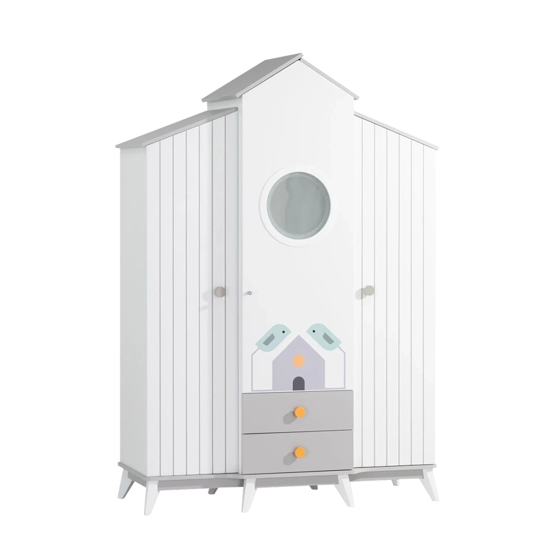 Трикрилен детски гардероб BIRD HOUSE