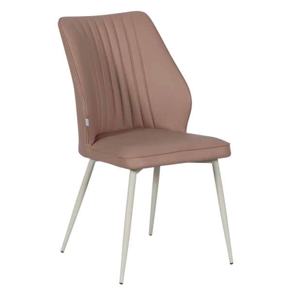 DINING CHAIR LAREDO 1 Y SIL LEATHER - L BROWN 11