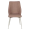 DINING CHAIR LAREDO 1 Y SIL LEATHER - L BROWN 11