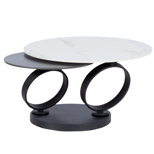 SET OF COFFEE TABLES MONKI WHITE-BLACK -CERAMIC