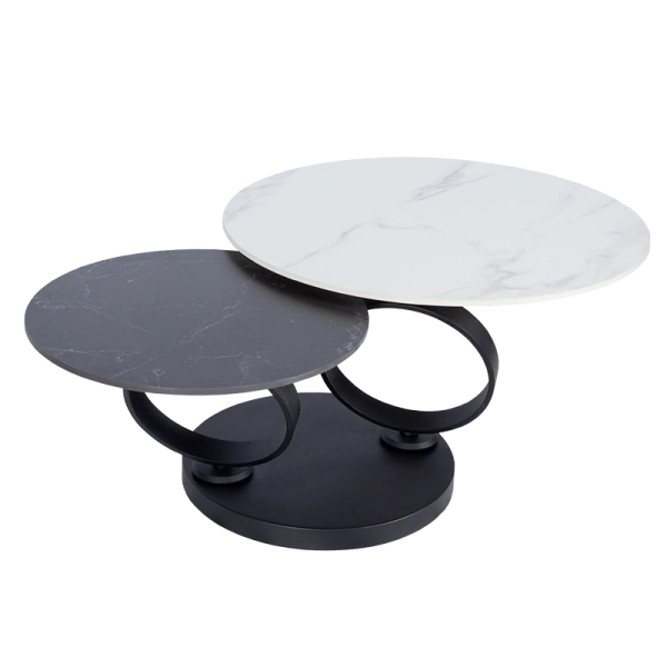 SET OF COFFEE TABLES MONKI WHITE-BLACK -CERAMIC