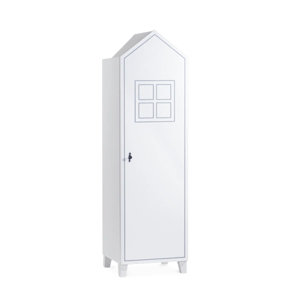MIAMI WARDROBE ONE DOOR - WHITE - 2341
